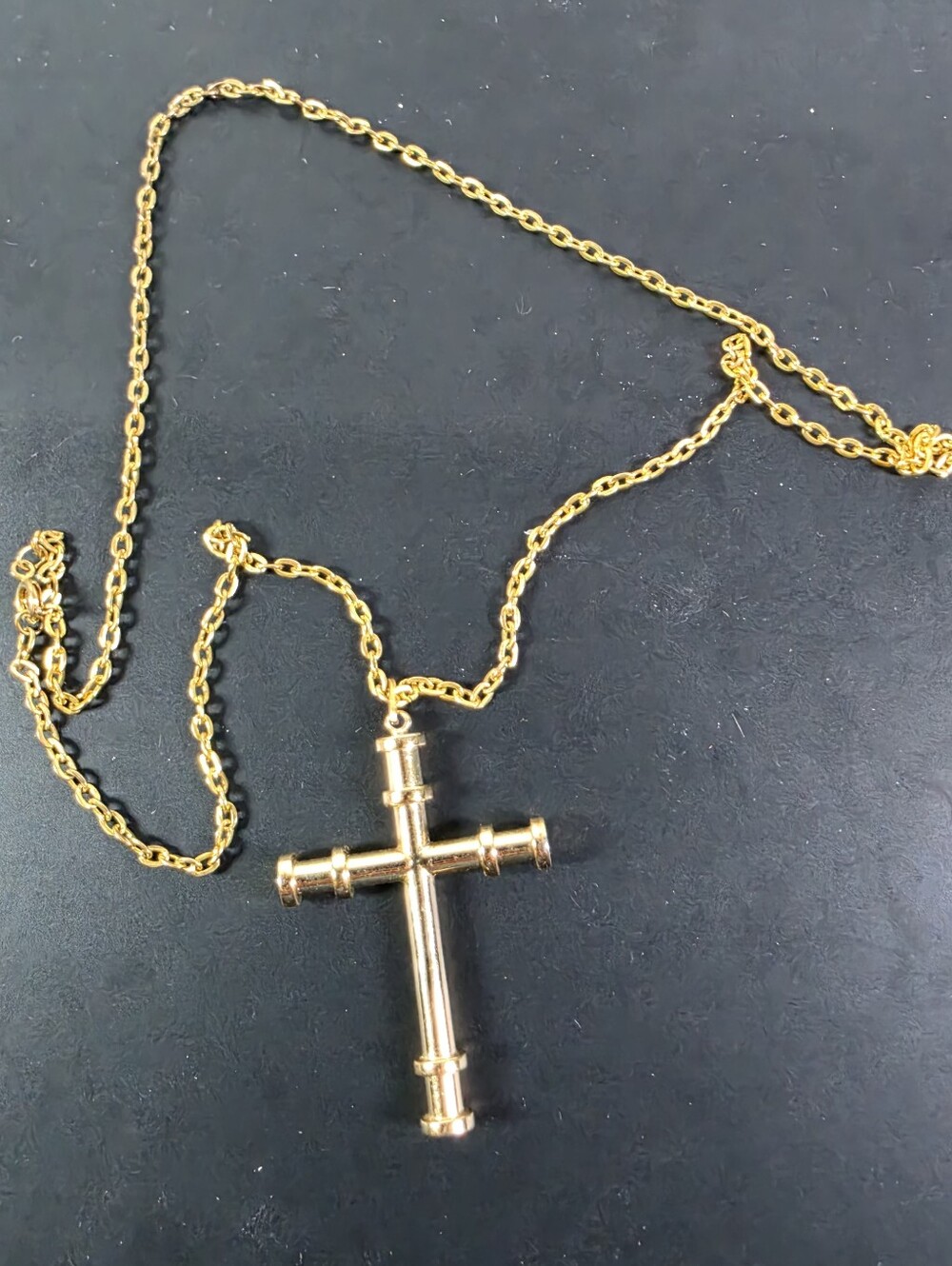 Gold Cross Pendant Necklace - Classic Women's Jewelry